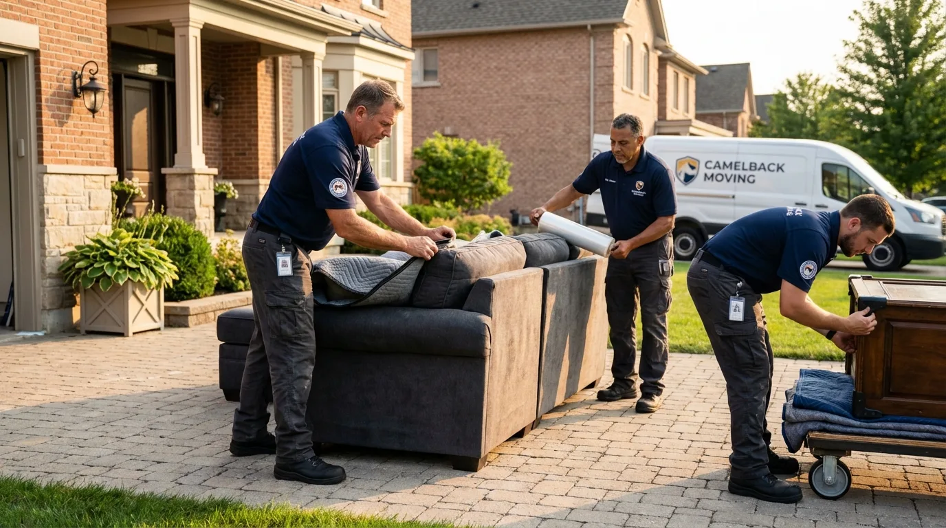 Large estate moving crew wrapping furniture in Vernon, TX